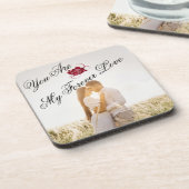 フォーエバーラブレッドローズ写真エレガント懸命プラスチック コースター (左側)