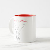 フォーエバーラブ引用文カップル保持ハンズコーヒーマグ ツートーンマグカップ (正面左)