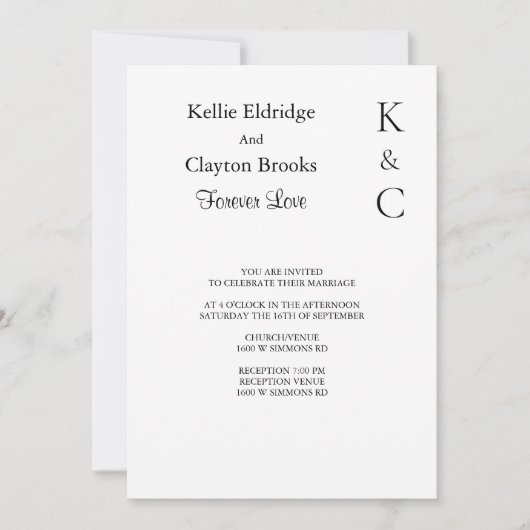 フォーエバーラブ結婚式招待状 招待状 (正面)