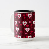 フォーエバーラブ赤いハート ツートーンマグカップ (正面左)