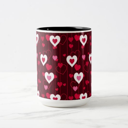 フォーエバーラブ赤いハート ツートーンマグカップ (中央)
