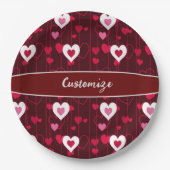 フォーエバーラブ赤いハート ペーパープレート (正面)