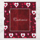 フォーエバーラブ赤いハート ワインラベル (シングルラベル)