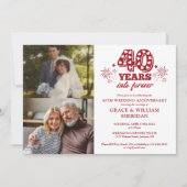 フォーエバーラブ ルビー40周年 結婚記念日 2枚の写真 招待状 (正面)