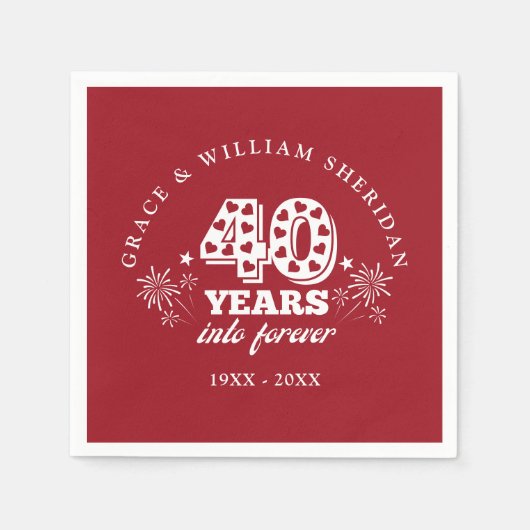 フォーエバーラブ 40周年記念 結婚式 スタンダードカクテルナプキン (正面)
