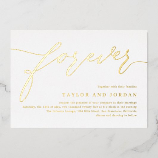フォーエバーラヴ実在フォイル結婚式招待状 箔招待状 (正面)