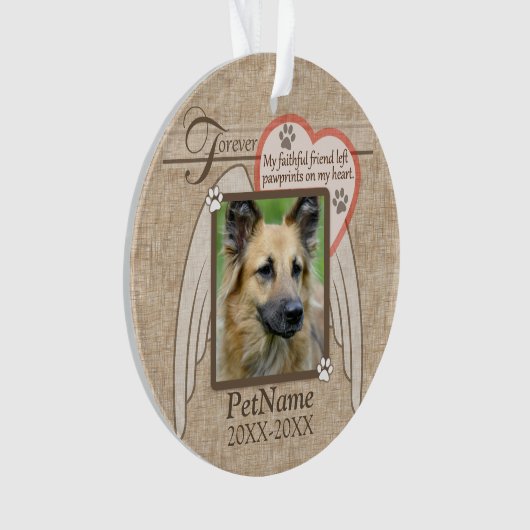 フォーエバーラージエンジェルウィングズペット悔やみや弔慰カスタム オーナメント (正面)