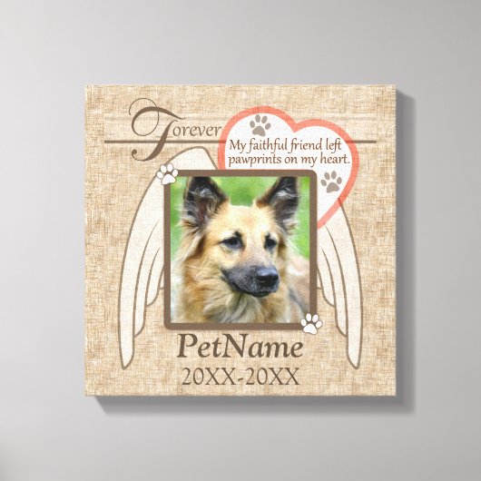 フォーエバーラージエンジェルウィングズペット悔やみや弔慰カスタム キャンバスプリント (正面)