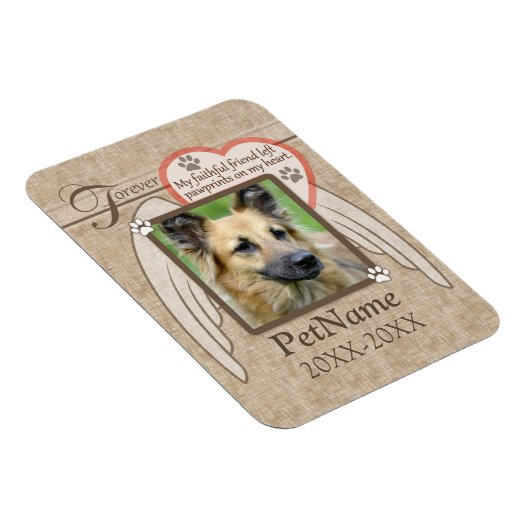 フォーエバーラージエンジェルウィングズペット悔やみや弔慰カスタム マグネット (右側)