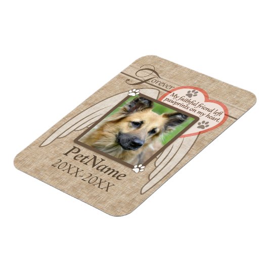 フォーエバーラージエンジェルウィングズペット悔やみや弔慰カスタム マグネット (左側)