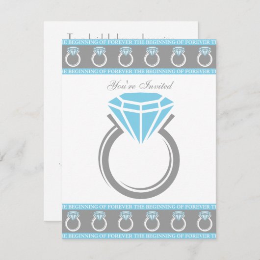 フォーエバーリングや輪ブライダルシャワー 招待状 (正面/裏面)