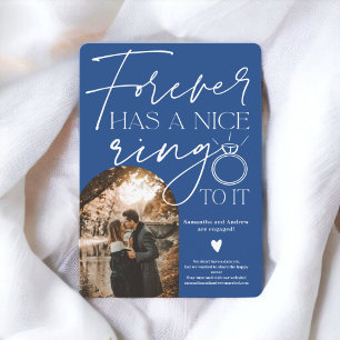 フォーエバーリング写真アーチブルー婚約 案内状