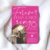 フォーエバーリング写真アーチ熱ピンク婚約 案内状