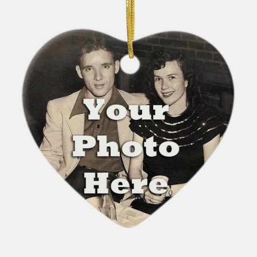 フォーエバーレンティネスパーソナライズされたカップル セラミックオーナメント (正面)