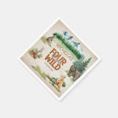 フォーエバーワイルドウッドランドアニマル4th誕生日パーティー スタンダードカクテルナプキン (角)