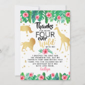 フォーエバーワイルドガールズ4歳の誕生日 サンキューカード (正面)