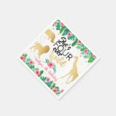 フォーエバーワイルドガールズ4歳の誕生日 スタンダードカクテルナプキン (角)