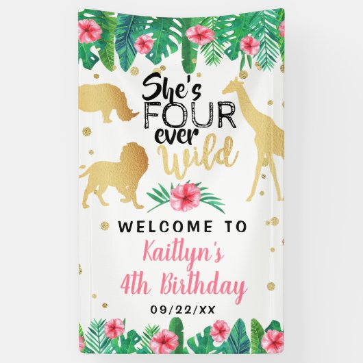 フォーエバーワイルドガールズ4th誕生日パーティーへようこそ 横断幕 (縦)