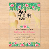フォーエバーワイルドガールズ4th誕生日パーティー アクリル招待状 (正面)