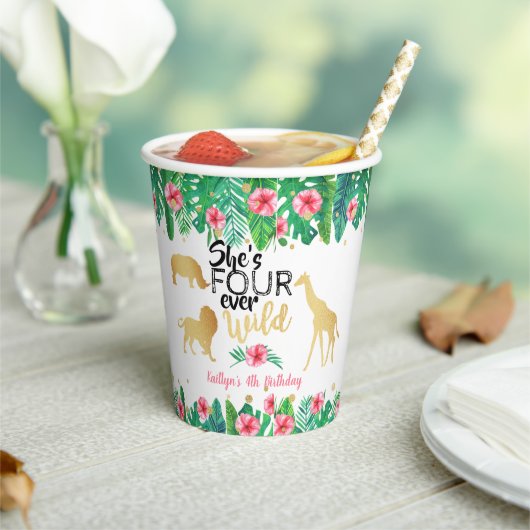 フォーエバーワイルドガールズ4th誕生日パーティー 紙コップ (インサイチュ)