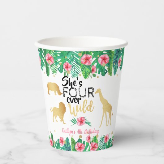 フォーエバーワイルドガールズ4th誕生日パーティー 紙コップ (正面)