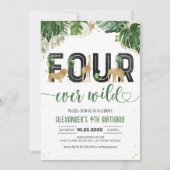 フォーエバーワイルドサファリアニマルズ誕生日 招待状 (正面)