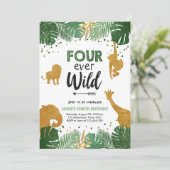 フォーエバーワイルドサファリアニマルボーイ誕生日 招待状 (スタンド正面)