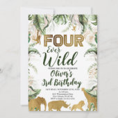 フォーエバーワイルドサファリアニマル誕生日サファリ 招待状 (正面)