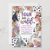 フォーエバーワイルドサファリレインボーチーター4th誕生日 招待状 (正面)