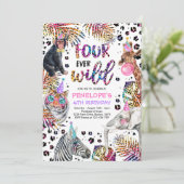 フォーエバーワイルドサファリレインボーチーター4th誕生日 招待状 (スタンド正面)