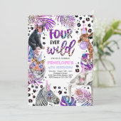 フォーエバーワイルドサファリレインボーチーター4th誕生日 招待状 (スタンド正面)