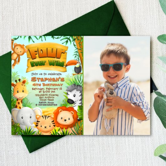 フォーエバーワイルドサファリ誕生日と写真 招待状