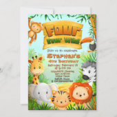フォーエバーワイルドサファリ誕生日 招待状 (正面)