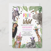 フォーエバーワイルドサファリ4歳の誕生日 招待状 (正面)