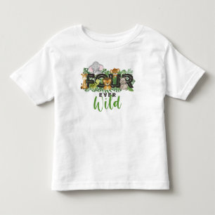フォーエバーワイルドジャングルサファリアニマルズ誕生日 トドラーTシャツ