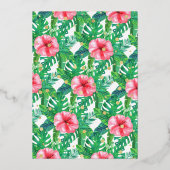 フォーエバーワイルドジャングルサファリガールズ4歳の誕生日 箔招待状 (裏面)