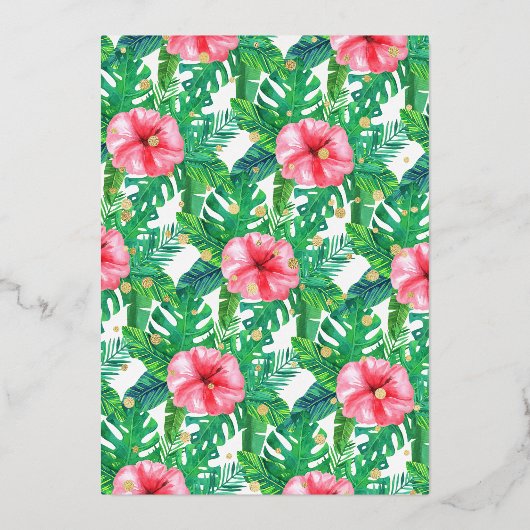 フォーエバーワイルドジャングルサファリガールズ4歳の誕生日 箔招待状 (裏面)