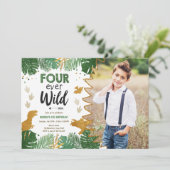 フォーエバーワイルドディノパーティー少年恐竜誕生日 招待状 (スタンド正面)