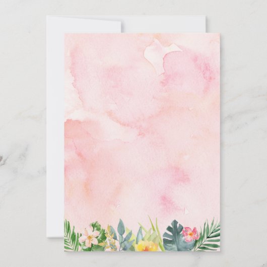 フォーエバーワイルドトロピカルサファリガール誕生日 招待状 (裏面)