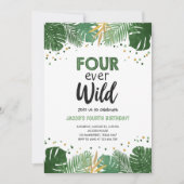 フォーエバーワイルドトロピカルサファリボーイ誕生日 招待状 (正面)