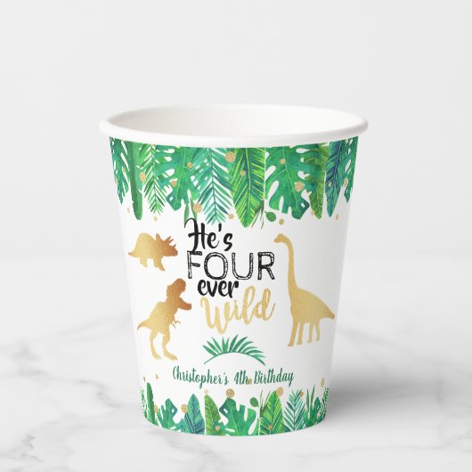 フォーエバーワイルドバードボーイズ4歳の誕生日 紙コップ (正面)