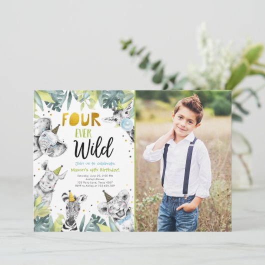 フォーエバーワイルドパーティーアニマルズサファリボーイ誕生日I 招待状 (スタンド正面)
