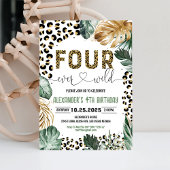 フォーエバーワイルドヒョウ印刷ジャングル誕生日 招待状