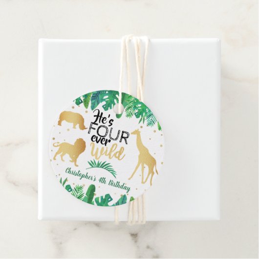 フォーエバーワイルドボーイズ4歳の誕生日メッセージカード フェイバータグ (インサイチュ)