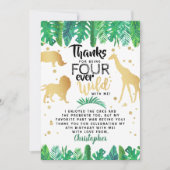 フォーエバーワイルドボーイズ4歳の誕生日 サンキューカード (正面)