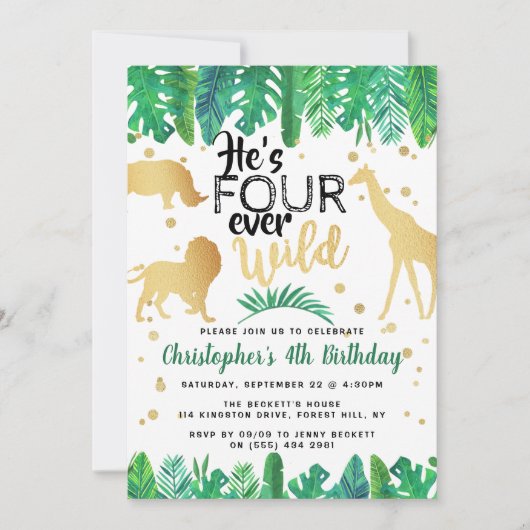フォーエバーワイルドボーイズ4th誕生日パーティー 招待状 (正面)