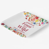 フォーエバーワイルドワイルドフラワー4th誕生日パーティー ペーパープレート (傾斜あり)