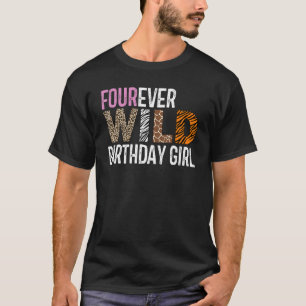 フォーエバーワイルド誕生日ガールジャングル誕生日サファー Tシャツ