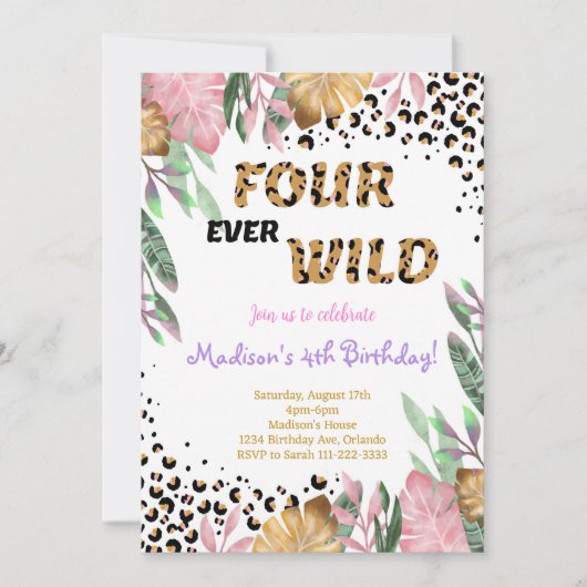 フォーエバーワイルド4th誕生日招待状 招待状 (正面)