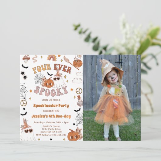 フォーエバー不気味キュートグルービーハロウィーン誕生日 招待状 (スタンド正面)